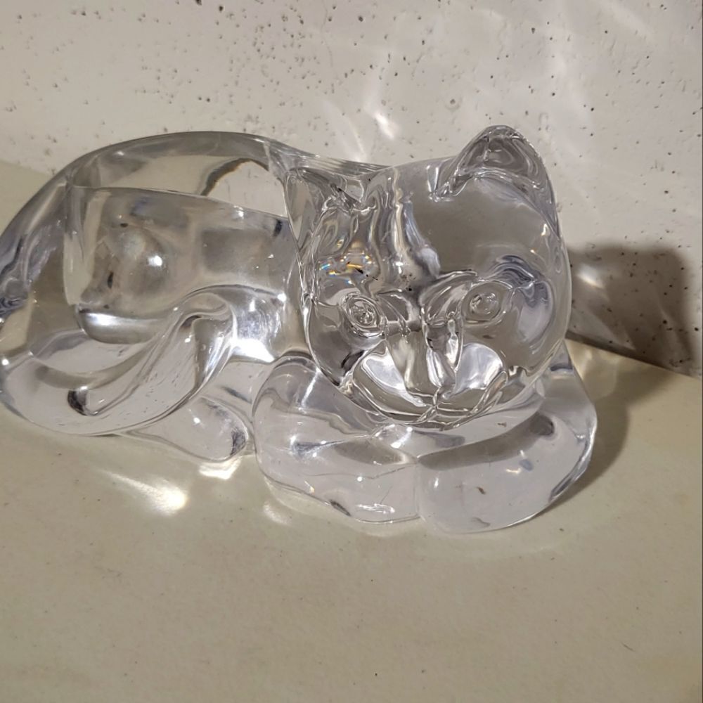 Acrylic glass cat  card holder